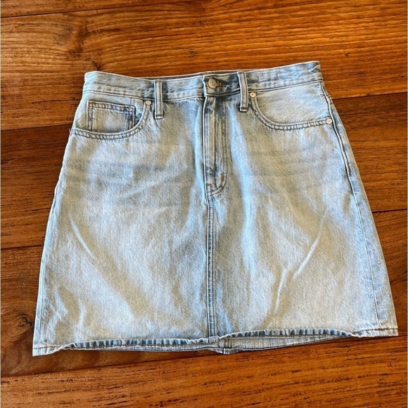 Madewell NWT Rigid Denim A-Line Light Wash Jean Skirt - Picture 8 of 9